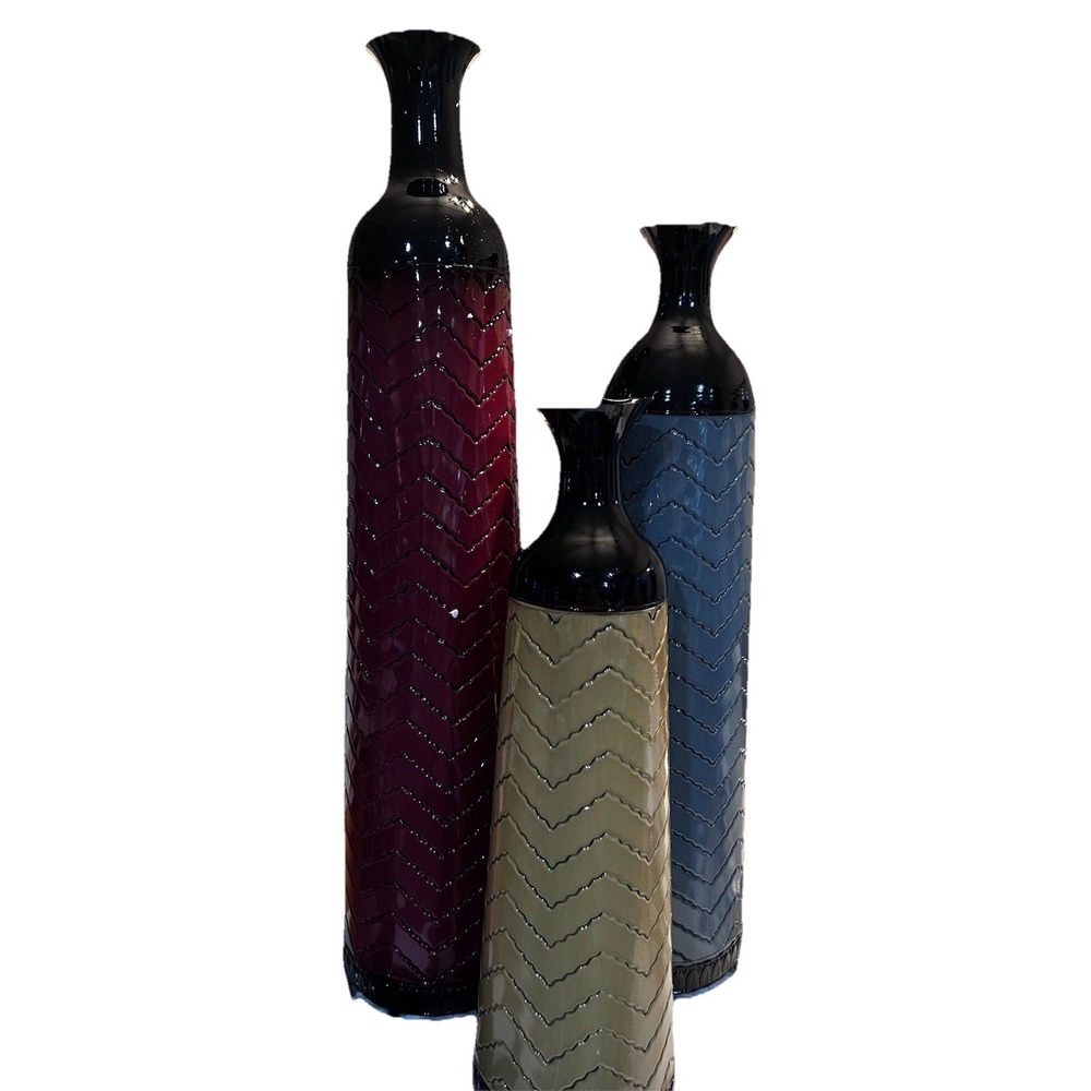Nesting Metal Vases 3 Piece